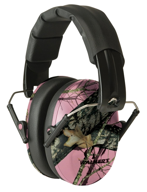 Picture of  Walker's Gwpfpm1pkmo Pro Low Profile Passive Muff 22 DB Over The Head Mossy Oak/Pink Polymer