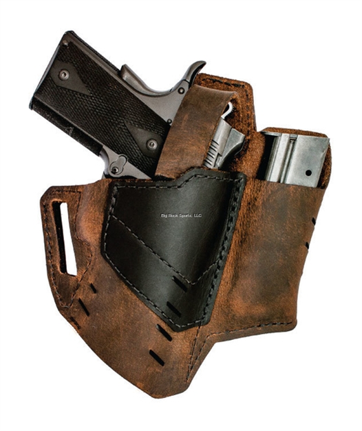 Picture of Walker's Owb, 1911/Micro, Commander W/ Thumb Break Holster, Distressed Brown Water Buffalo Leather