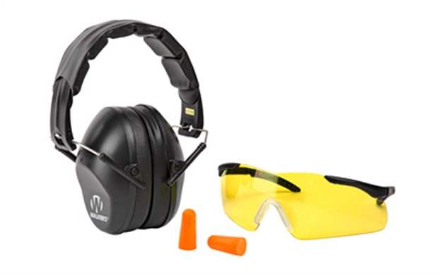 Picture of  Walker's Gwpfpm1gfp Pro Low Profile Passive Muff Combo Kit Includes Foam Ear Plugs, Low Profile 31 DB Over The Head Passive Muff, Shooting Glasses W/Yellow Lens 888151000328