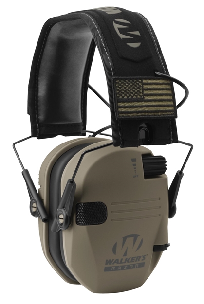 Picture of Walker's Gwprsempat Razor Patriot Slim Muff 23 DB Over The Head Flat Dark Earth/Black Polymer GWPRSEMPAT   888151014325