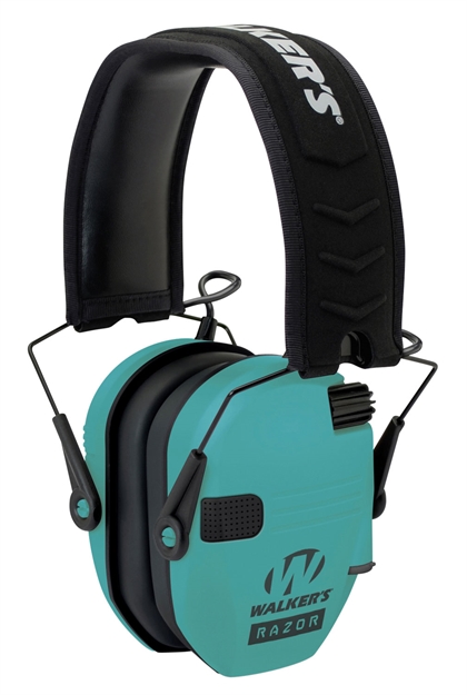 Picture of  Walker's Gwprsemltl Razor Slim Electronic Muff 23 DB Over The Head Black/Teal Polymer 888151015599