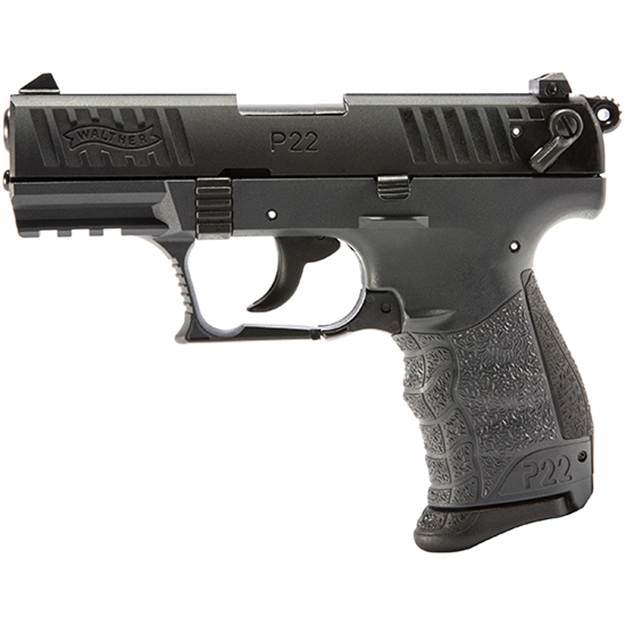 Picture of Walther Arms P22q Semi Auto Rimfire Pistol, 22 Lr, 3.42" Bbl, Tungsten Gray Frame, 2-10 RD 5120765 723364215452