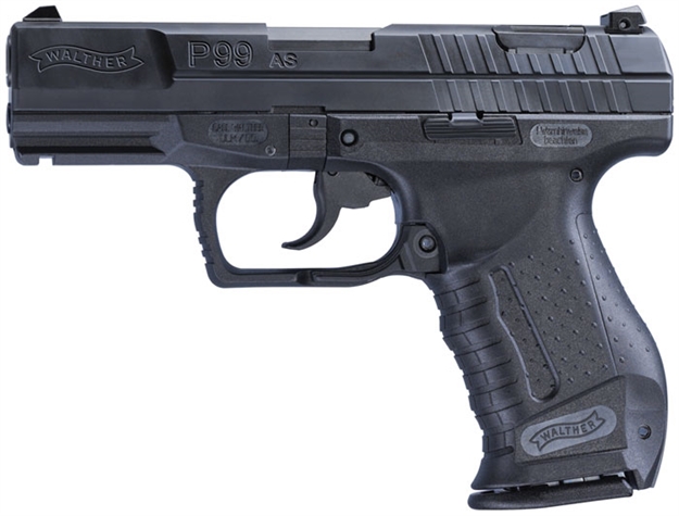 Picture of Walther Arms P99 AS Semi Auto Pistol 9Mm, 4 In, Poly Grp, 15+1 Rnd, 3-Dot Adj, Full SZ Blk Frame, Anti-Stress Trgr 2796325 723364200090