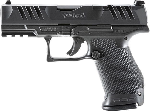 Picture of  Walther Arms 2844222 Pdp  Compact Frame 9Mm Luger 15+1 5" Black Steel Barrel, Black Optic Ready/Serrated Steel Slide, Black Polymer Frame W/Picatinny Rail, Textured Polymer Grip, Ambidextrous