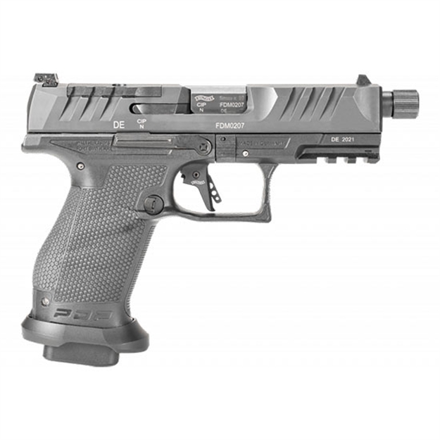Picture of  Walther Arms 2858151 Pdp Compact Pro 9Mm Luger 4.60" 10+1 Threaded Barrel Flared Magwell Black Steel Slide With Front Serrations & Optics Cut Performance Duty Textured Black Polymer Grip 723364220319