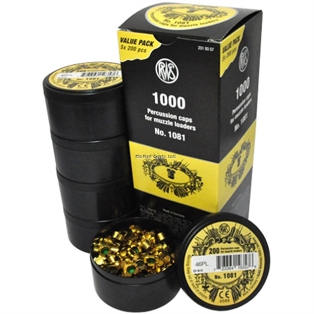 Picture of Walther Arms Rws Musket Cap #1081 4 Flange, 200 Caps Per Tin, 5 Tins Per Sleeve 1000 Count Per Sleeve 2319357