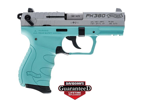 Picture of Walther Pk380 .380 Acp 3.66" Barrel 8Rds Polymer Nickel/Blue