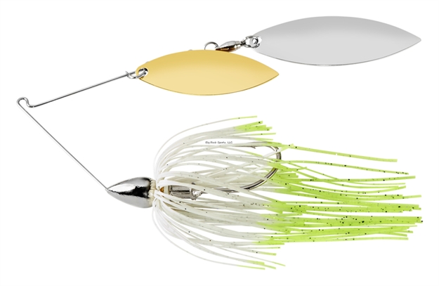 Picture of War Eagle Double Willow Nickel Frame Spinnerbait 3/8Oz Hot White Shad WE38NW25