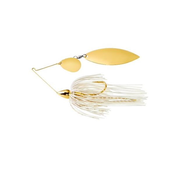 Picture of War Eagle Spinner Baits Tandem Willow Gold Frame Spinnerbait 1/2Oz White Gold WE12GT01G