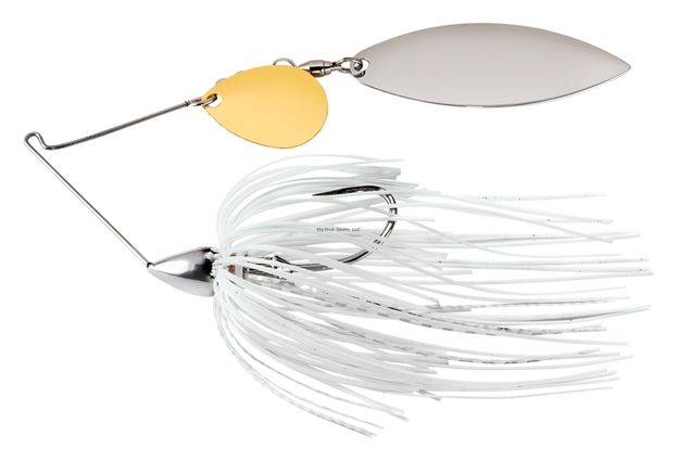 Picture of War Eagle Spinner Baits Nickel Frame Tandem Willow Spinnerbait 1/2" White Silver WE12NT01S