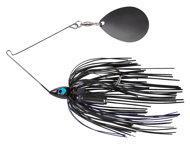 Picture of War Eagle Spinner Baits 3/4 Night Time Painted Head Single Colorado, Black Nickel Spinnerbait Black Blue WE34PSBN55