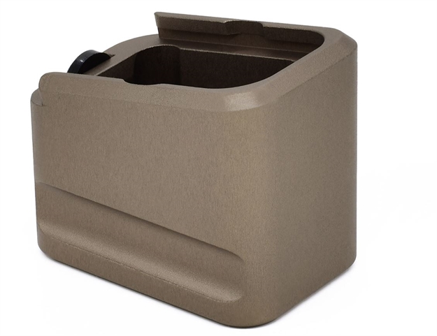 Picture of Warne Meg1954de Magazine Extension  Made OF 6061-T6 Aluminum With Hardcoat Anodized Flat Dark Earth Finish For Glock 19, 23 Magazines (Adds 5Rds 9Mm Luger, 4Rds 40 S&W) MEG19-5/4DE