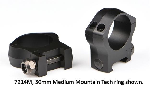Picture of Warne Scope Mounts Mountain Tech Scope Rings 7075 T6 Aluminum, 30Mm, Low Matte 7213M