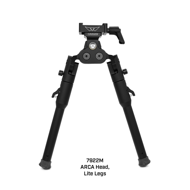Picture of  Warne 7922M Skyline Pro Bipod  Black Anodized Arca Interface Head With Lite Legs 656813114290
