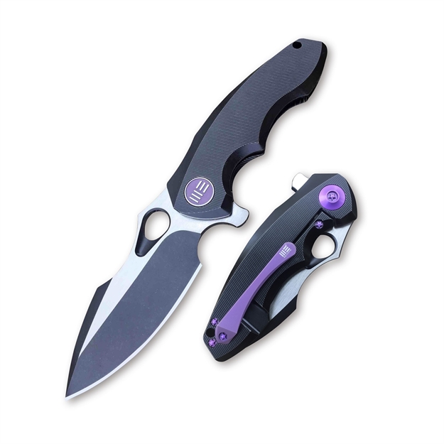 Picture of WE Knife Folder Blk Handle Blk Grind White 3" Blade 7" Lngth