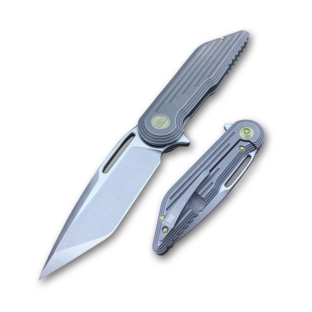Picture of WE Knife Folder Gray TI Handle Stonewash 3.2"Blade 7.5"Lngth