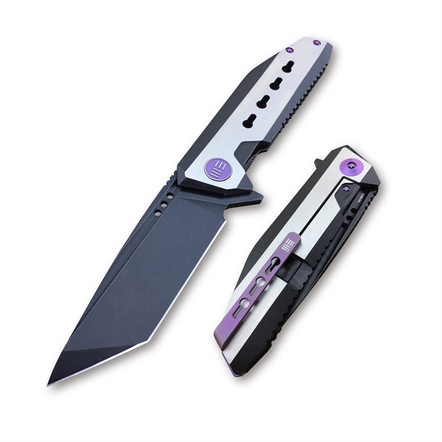 Picture of WE Knife Folder Tanto Wh/Blk Handle 3.62" Black 8.66" Length
