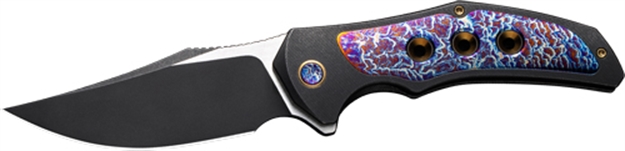 Picture of WE Knife Knife Magnetron 3.76" Black Titanium Flame Inlay/Blk Stnw! WE180584