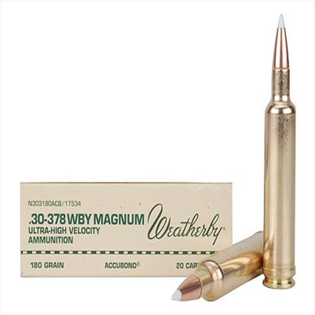 Picture of Weatherby N303180acb Select Plus  30-378 Wthby Mag 180 GR 3420 Fps Winchester Accubond CT 20 Bx/10 CS 747115416271