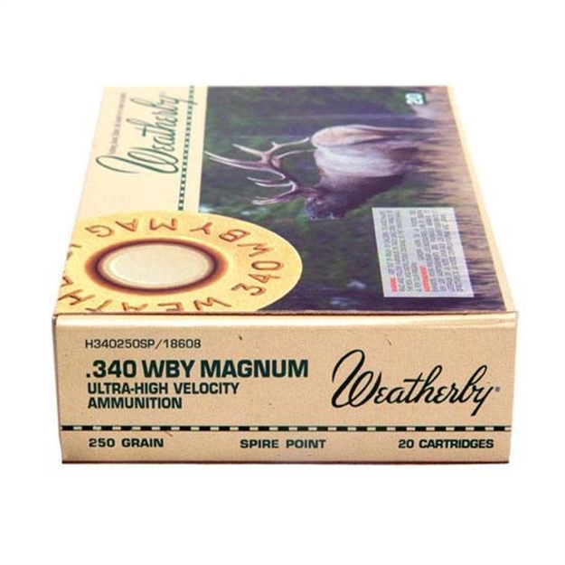 Picture of Weatherby Hornady Interlock Rifle Ammo 340 , Sp, 250 Grains, 2963 Fps, 20, Boxed