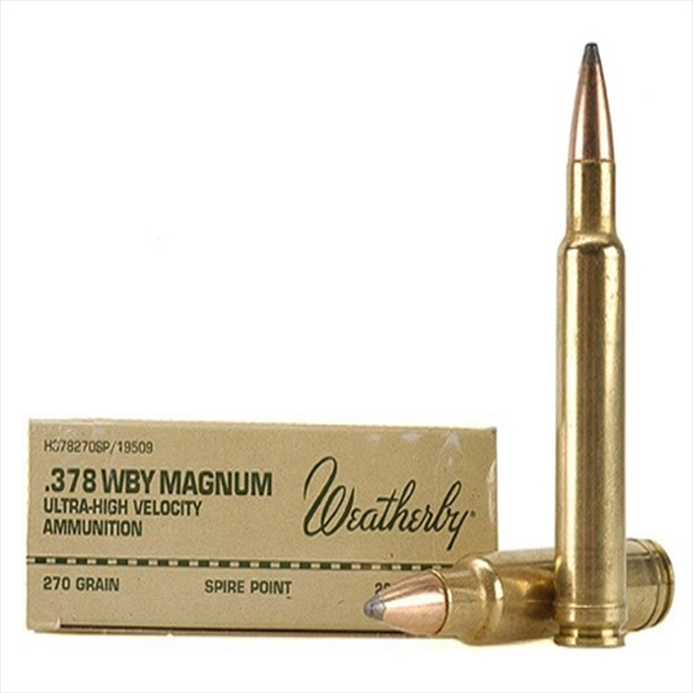 Picture of  Weatherby H378270sp Select Plus  378 Wthby Mag 270 GR 3180 Fps Spire Point (Sp) 20 Bx/10 CS