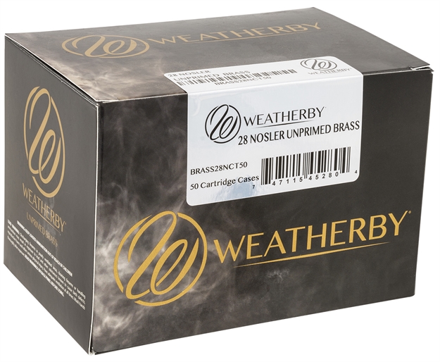 Picture of  Weatherby Brass28nct50 Unprimed Cases  28Nosler Rifle Brass 50/Box 747115452804