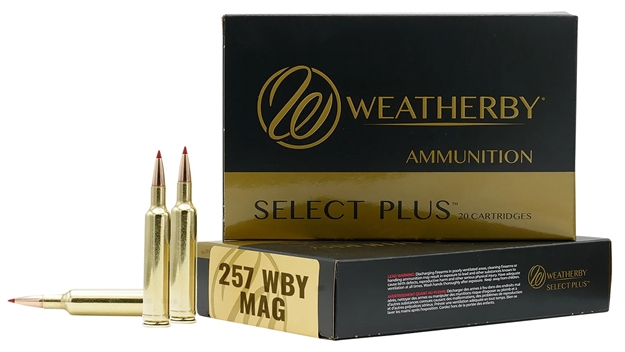 Picture of  Weatherby F257100sco Select Plus  257Wthby Mag 100Gr Hammer Custom 20 Per Box/10 Case