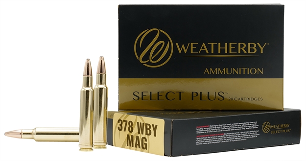 Picture of  Weatherby H378300rn Select Plus  378 Wthby Mag 300 GR 2925 Fps Soft Point Round Nose (Sprn) 20 Bx/10 CS