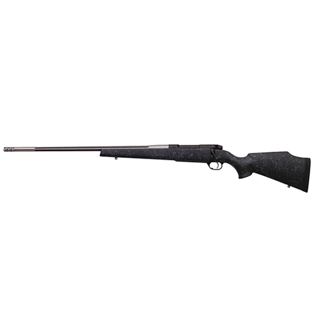 Picture of  Weatherby Mam01n653wl8b Mark V Accumark 6.5-300 Wthby Mag 3+1 26" Barrel, Graphite Black Cerakote Metal Finish, Gray Webbed Black Fixed Monte Carlo Stock Left Hand