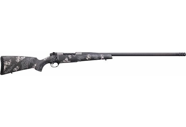 Picture of  Weatherby Mct20n65rwr6b Mark V Backcountry 2.0 TI 6.5 Wthby Rpm 4+1 24" Carbon Fiber Wrapped Barrel, Graphite Black Cerakote Metal Finish, Black With Gray/White Sponge Accents Peak 44 Blacktooth Stock