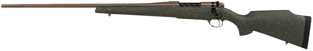 Picture of  Weatherby Mwl01n300wl8b Mark V Weathermark LT 300 Wthby Mag 3+1 26" Flat Dark Earth Cerakote Green W/Fde Speckle Fixed Monte Carlo Stock Left Hand