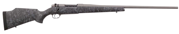 Picture of  Weatherby Mwm01n333wr8b Mark V Weathermark 338-378 Wthby Mag 2+1 26" Barrel, Tactical Gray Cerakote Metal Finish, Gray Webbed Black Fixed Monte Carlo Stock