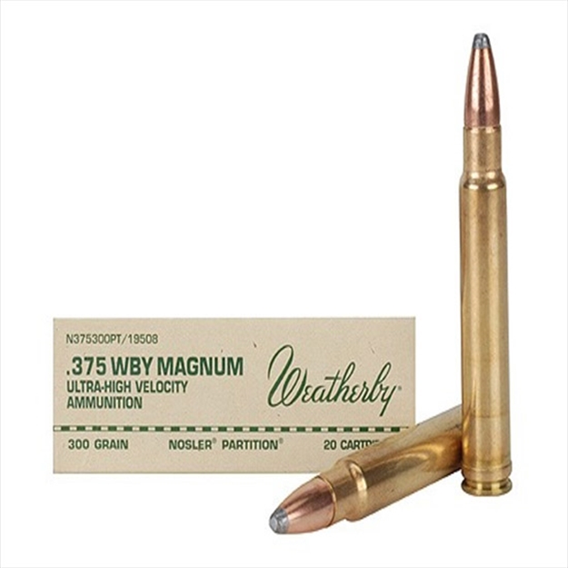 Picture of Weatherby N375300pt 375 Weatherby Magnum Nosler Partition 300 GR 20Rds