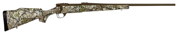Picture of Weatherby Vap270nr40 Vanguard Badlands 270 Win Caliber With 5+1 Capacity, 24" Barrel, Burnt Bronze Cerakote Metal Finish & Badlands Approach Camo Monte Carlo Stock Right Hand (Full Size) VAP270NR40BR