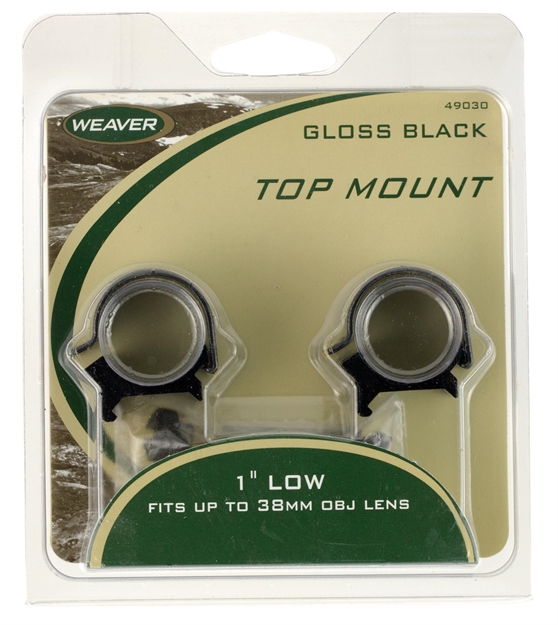 Picture of  Weaver Mounts 49121 Detachable Top Mount Rings  Matte Black Aluminum, 30Mm, Low Quick Detach Weaver 076683491213