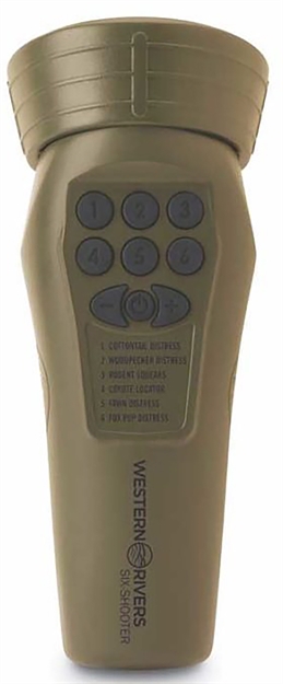 Picture of  Western Rivers Wrc-Gc6s Mantis Six Shooter Electronic Call Multiple Sounds Attracts Predators Brown Plastic