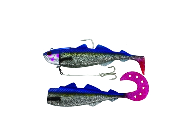 Picture of Westin Crazy Daisy Swimming Jig, 14 1/8 Oz. 10 5/8" Paddle Tail + Curltail, 8/0 Treble Assist Hook, Blue Glamour