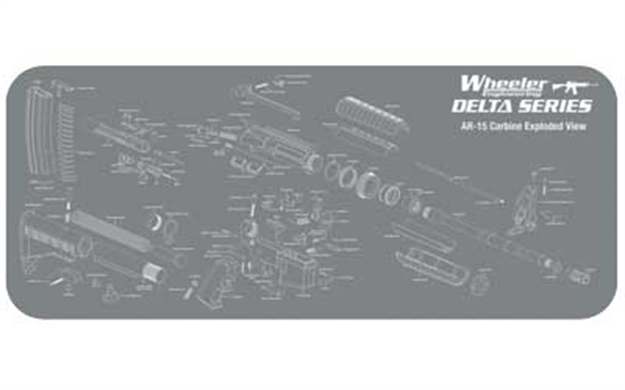 Picture of  Wheeler 156824 Ar-15 Maintenance Mat Delta Gray/White Neoprene Top W/Rubber Back 20"X47" Ar-15 Parts Diagram