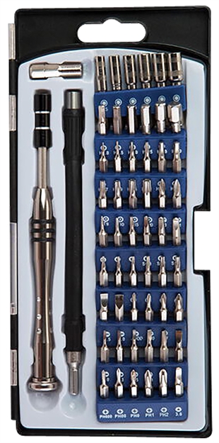 Picture of  Wheeler 564018 Precision Micro Screwdriver Set Chrome Plated Steel Extendable Handle 58 Pieces