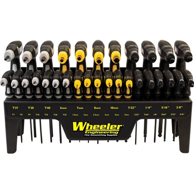 Picture of  Wheeler 1081957 Sae/Metric Hex & Torx P-Handle Set Black Rubber Handle 30 Pieces
