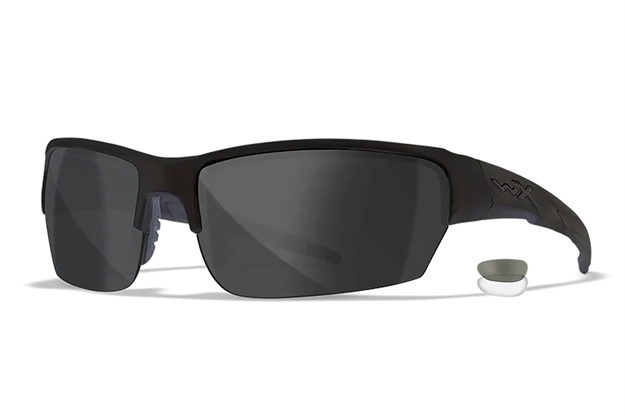 Picture of Wiley X WX Saint Shooting Glasses- 2 Lenses Smoke Grey - Clear/Matte Black Frame CHSAI07