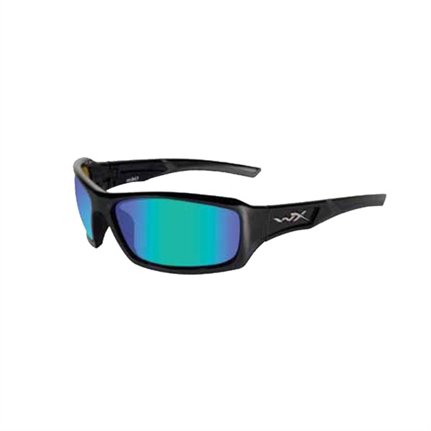 Picture of Wiley X WX Echo Climate Control Sunglasses Polarized Emrld Mirror Gloss Blk