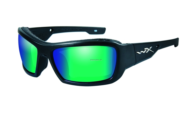 Picture of Wiley X Knife Climate Control Sunglasses Polarized Emerald Mirror/ Matte Black Frame