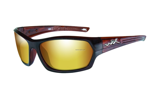 Picture of Wiley X Legend Street Series Sunglasses Polarized Amber Gold Mirror/ Gloss Hickory Brown Frame
