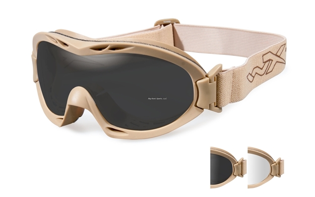 Picture of Wiley X Nerve Goggles - Smoke Grey/Clear Lens - Tan Frame