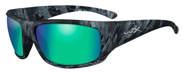 Picture of Wiley X Omega Sunglasses, Polarized Emerald Mirror Lens, Kryptek Neptune Frame
