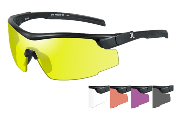 Picture of Wiley X Remington Adult Platinum Grade Sunglasses Matte Black Frame/5 Lens Kit Smoke,Clear,Yel,Pers,Pur