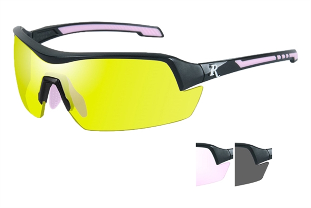 Picture of Wiley X Remington Female Platinum Grade Sunglasses Matte Black Frame/3 Lens Kit Smoke/Clear Rose,Yel