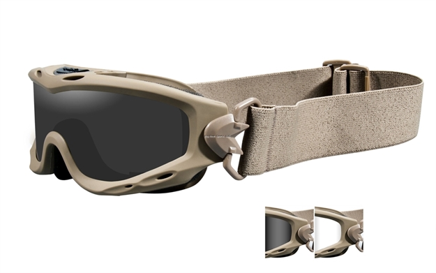 Picture of Wiley X Spear Goggles, Smoke Grey/Clear Lens - Tan Frame