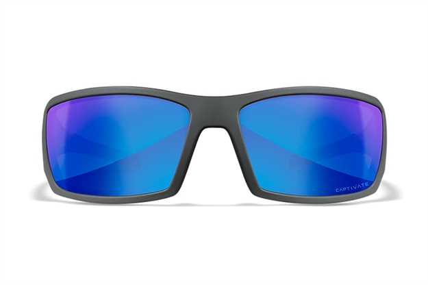 Picture of Wiley X WX Twisted Captivate Sunglasses- Polarized Blue Mirror Lens/Matte Grey Frame SSTWI09